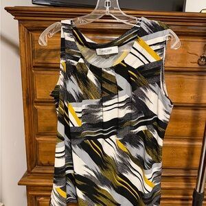 Jones Studio Abstract Yellow and Black Mini Dress